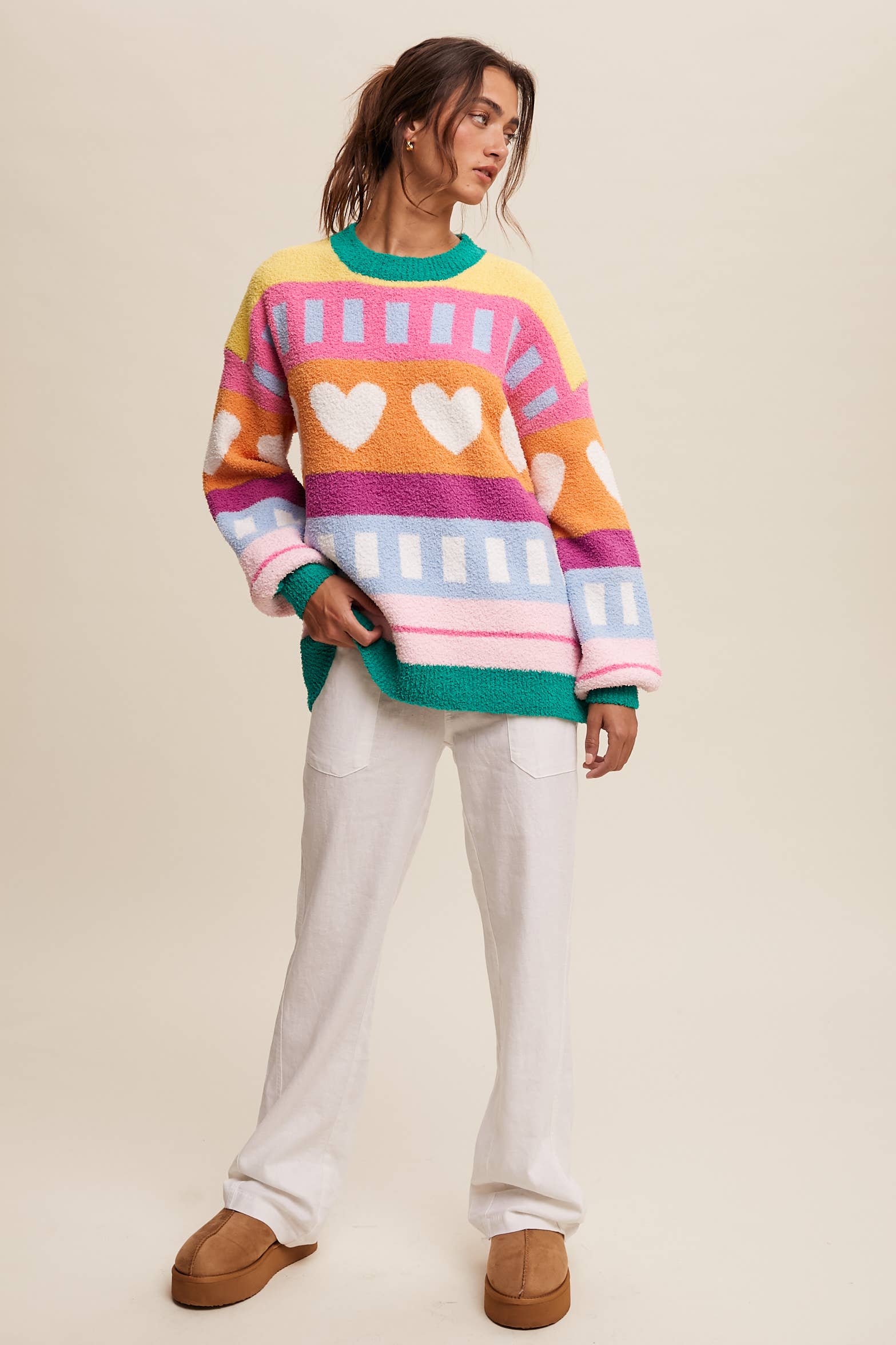 Colorful Heart Pattern Sweater {2 colors available} - Image 11