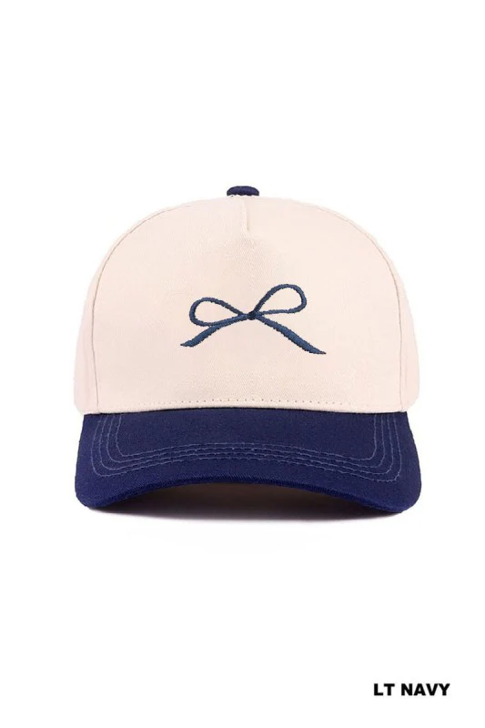 Navy Coquette Bow Cap - Image 2