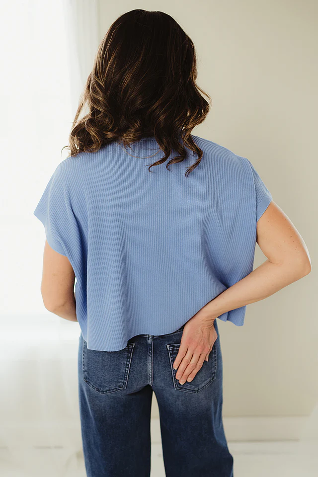 Cornflower Blue Essential Boxy Mock - Image 3