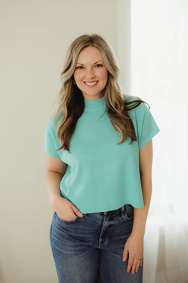 Mint Sky Essential Boxy Mock