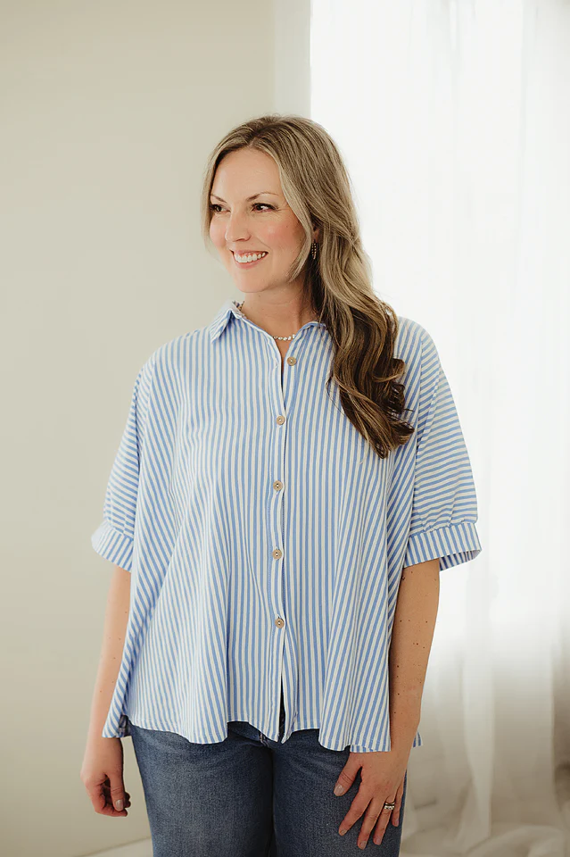 Cornflower Blue Modern Oversized Stripe