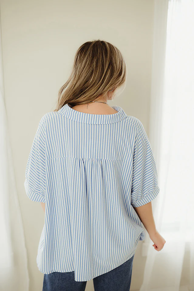 Cornflower Blue Modern Oversized Stripe - Image 4