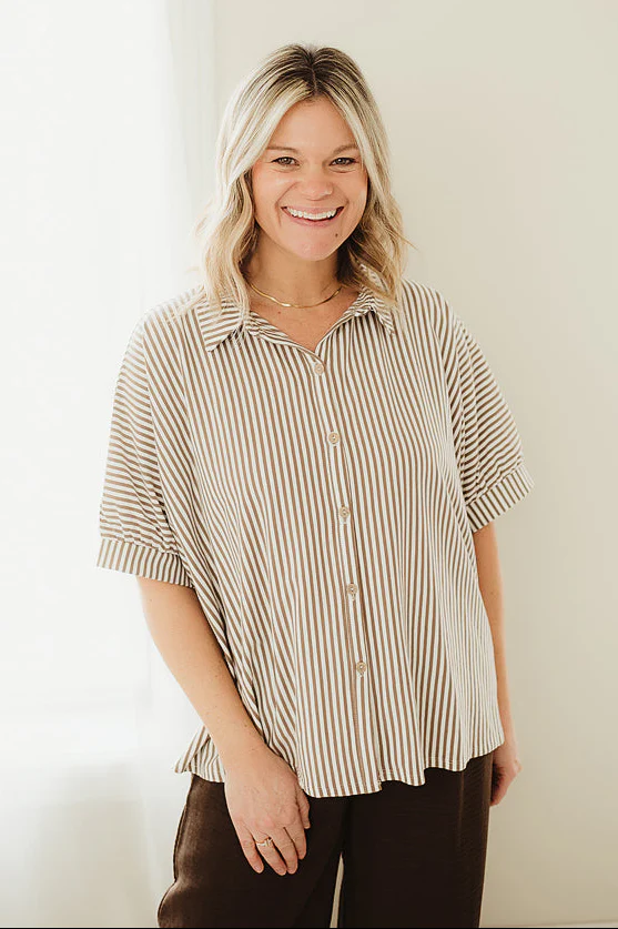 Mocha Modern Oversized Stripe