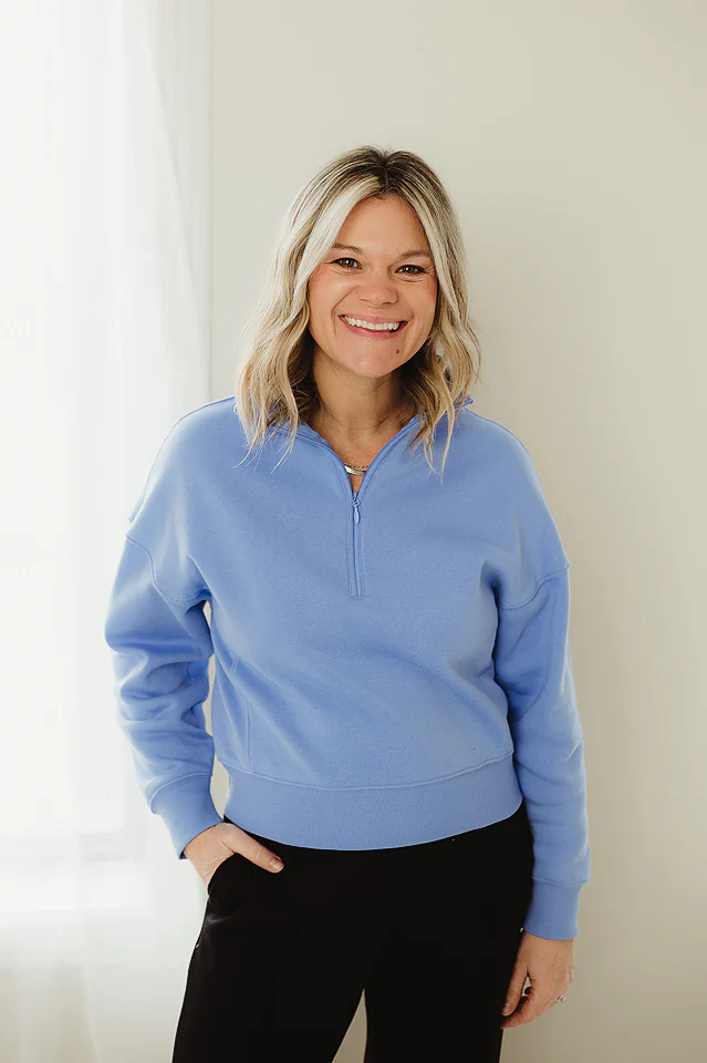 Cornflower Blue Weekend Fleece Half Zip
