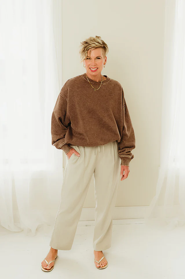 Brown Cozy Comfort Pullover