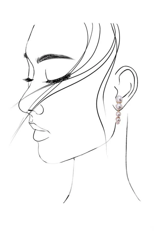 Crescent Pearl Cartilage Studs - Image 4
