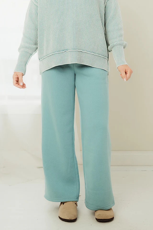 Dusty Teal Cuddle Fit Fleece Pants