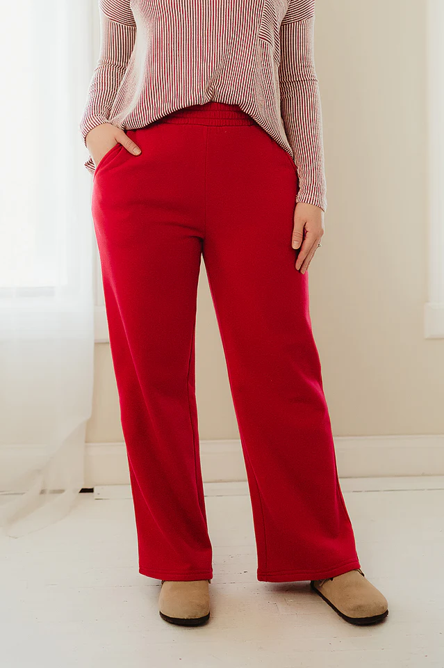 Red Cuddle Fit Fleece Pants