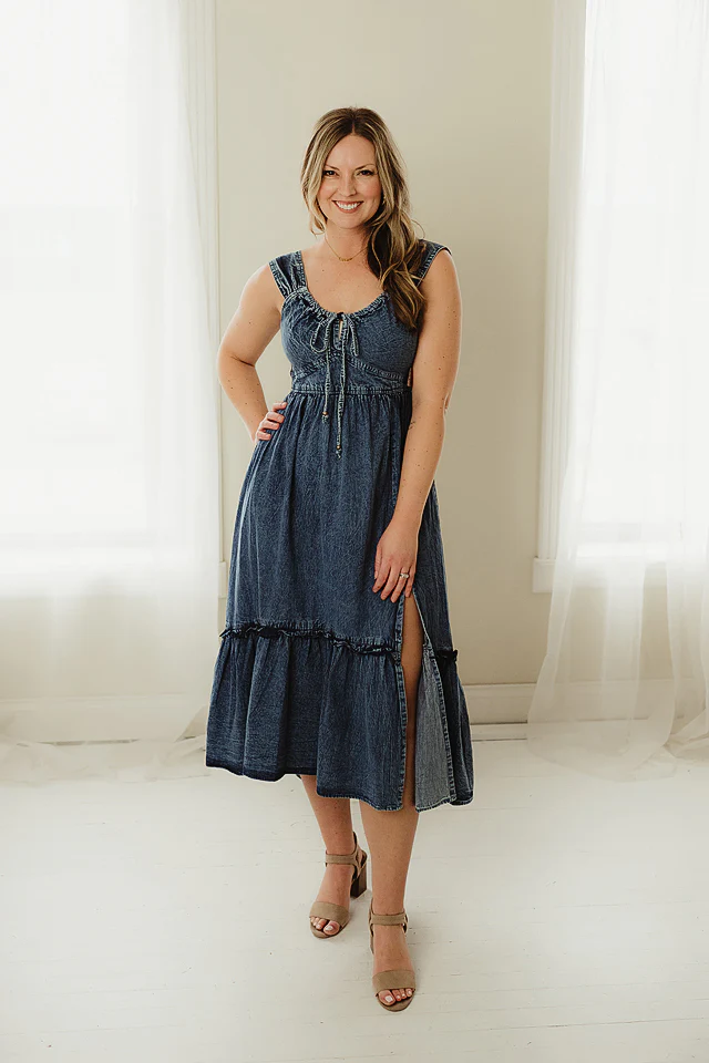 Denim Maxi Dress - Image 5