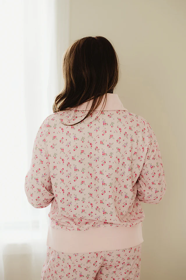 Pink Ditsy Bloom Waffle Lounge Set - Image 4