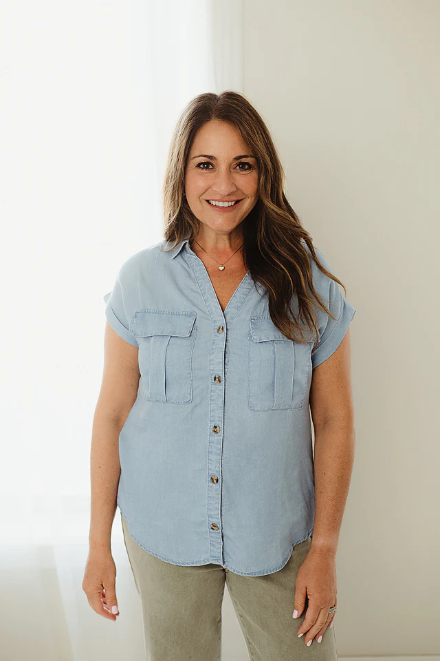 Off Duty Chambray Button Up