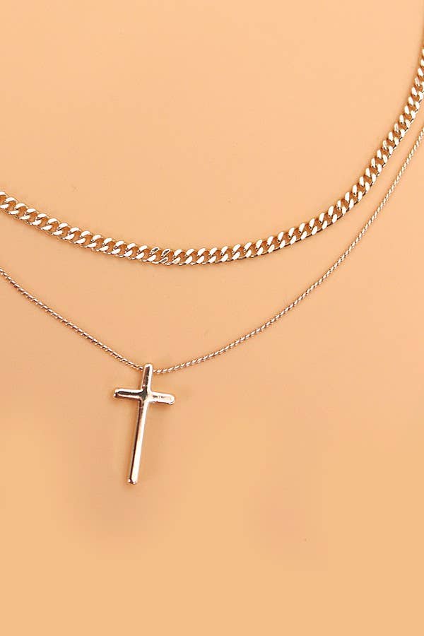 Multi-Chain Cross Necklace - Image 2