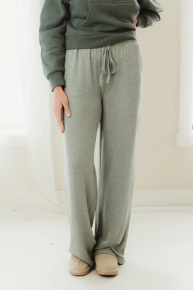 Ash Jade Drawstring Wide Leg Pants