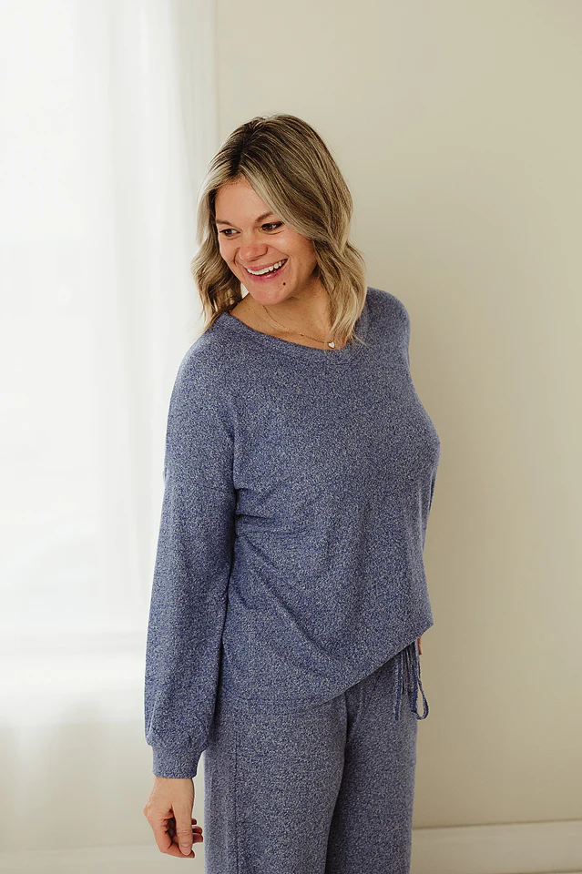 Light Navy Soft Melange Lounge Set - Image 3
