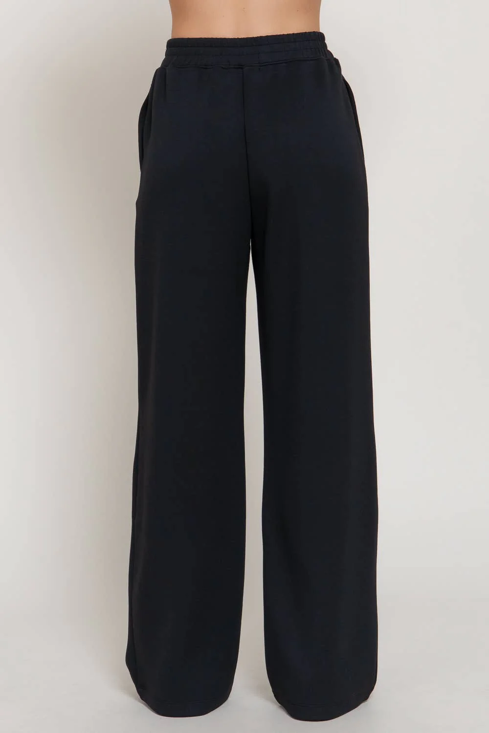 Black Scuba Wide Pants - Image 3