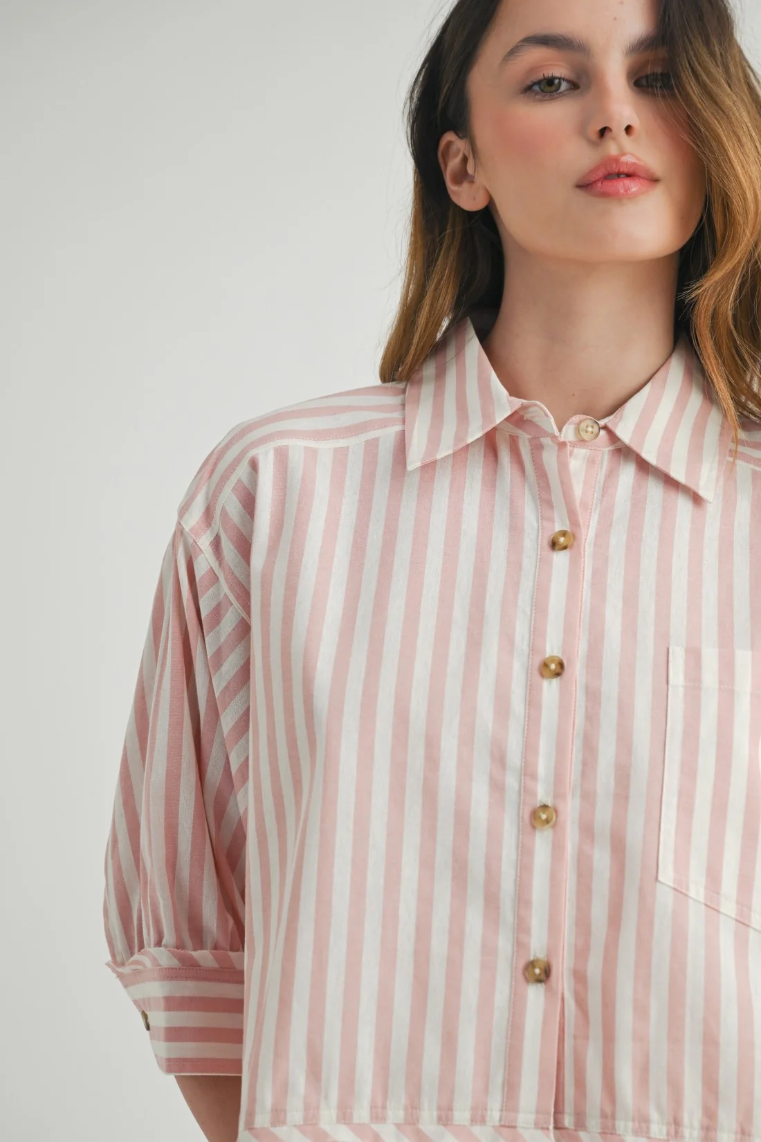 Elise Striped Ruffle Blouse {also available in pink} - Image 5