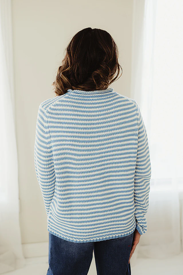 Blue Everyday Cozy Stripe Sweater - Image 4