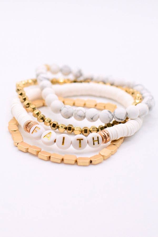 Faith Beaded Bracelet Set
