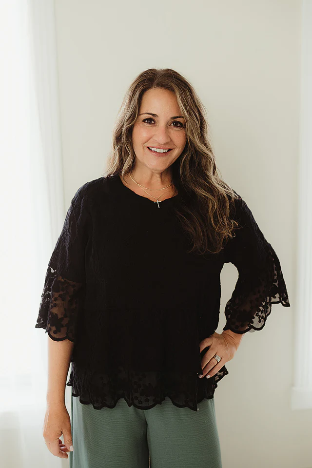 Black Felicity Lace Tiered Blouse