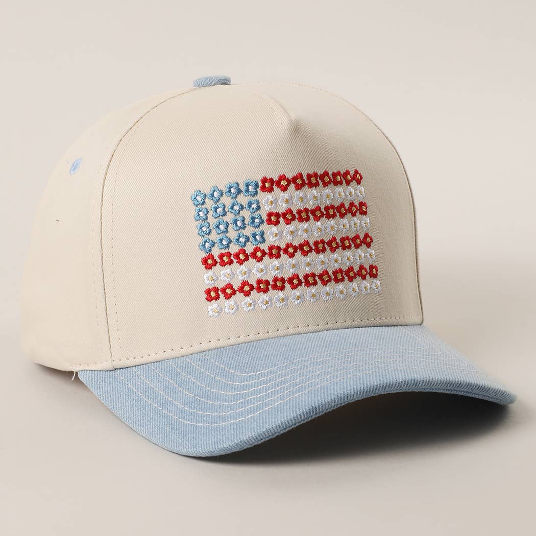 Floral American Flag Hat - Image 6