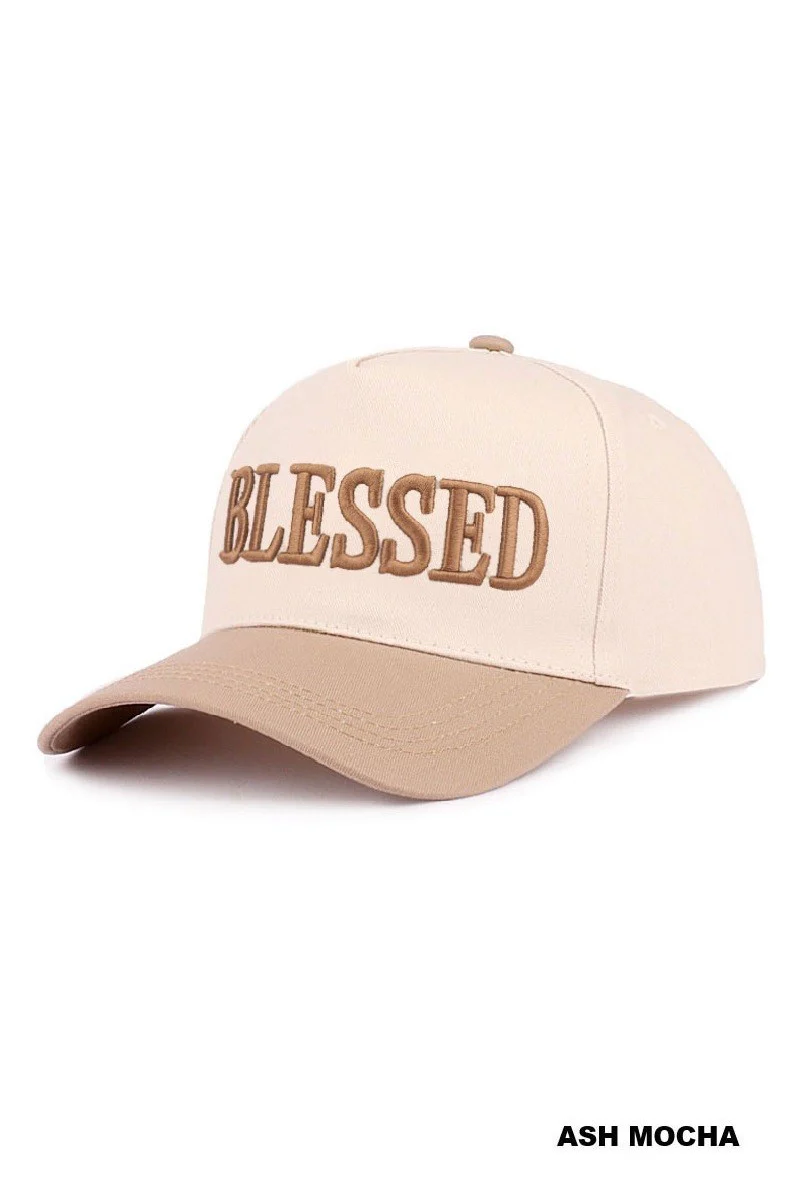 Ash Mocha "BLESSED"Hat - Image 2