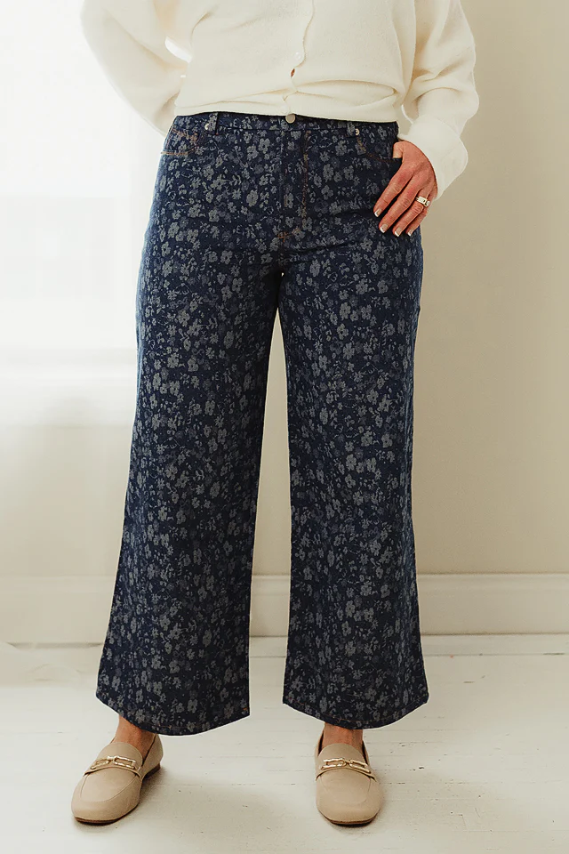 Floral Denim Pants