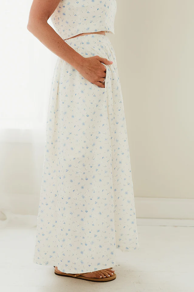 Blue Bloom Romance Maxi Skirt - Image 2