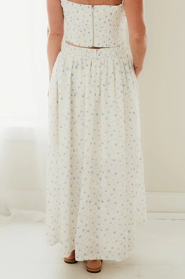 Blue Bloom Romance Maxi Skirt - Image 3