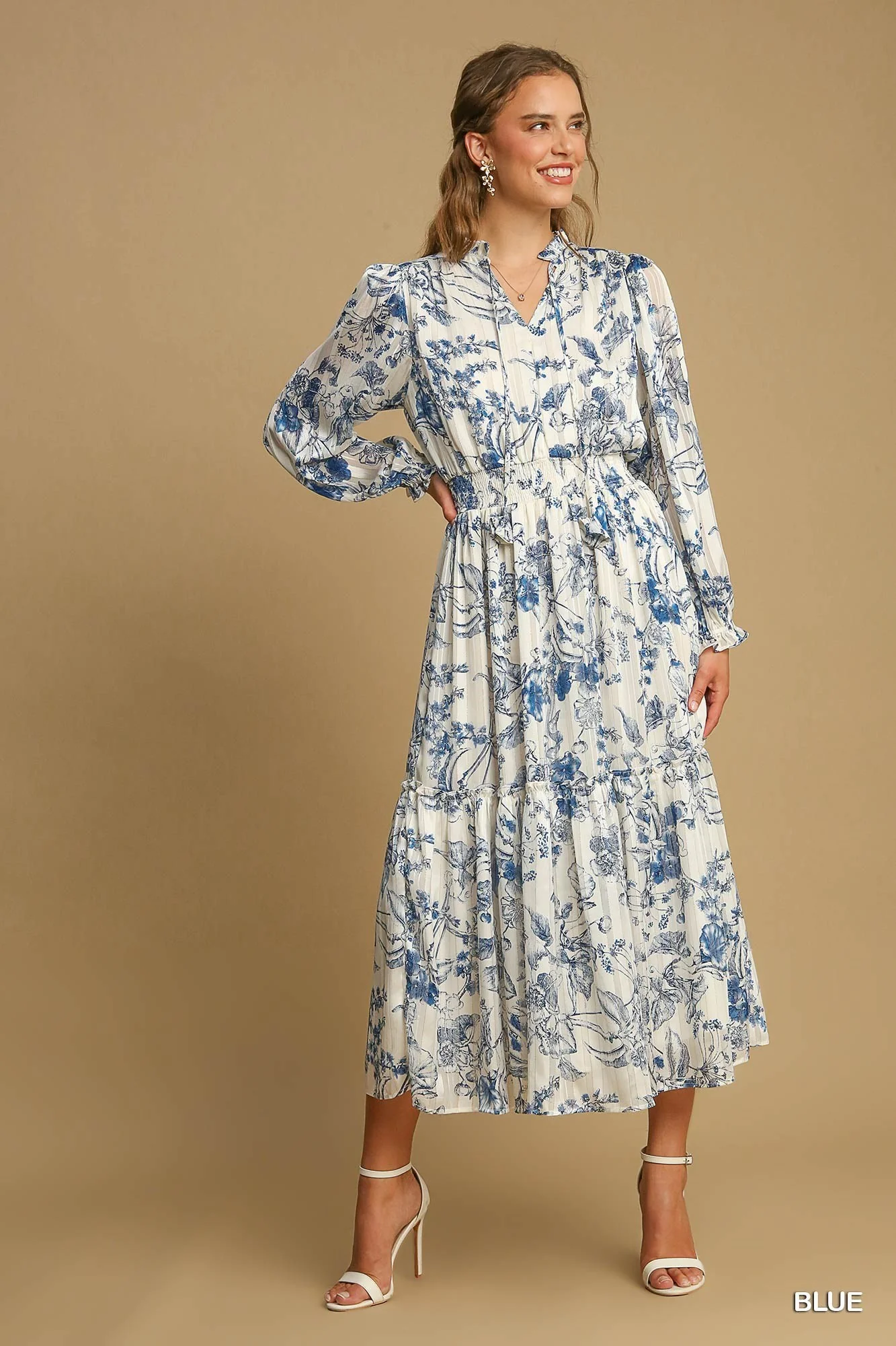 Floral Landscape Midi Dress
