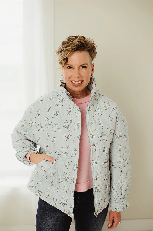 Floral Quilted Oversized Jacket