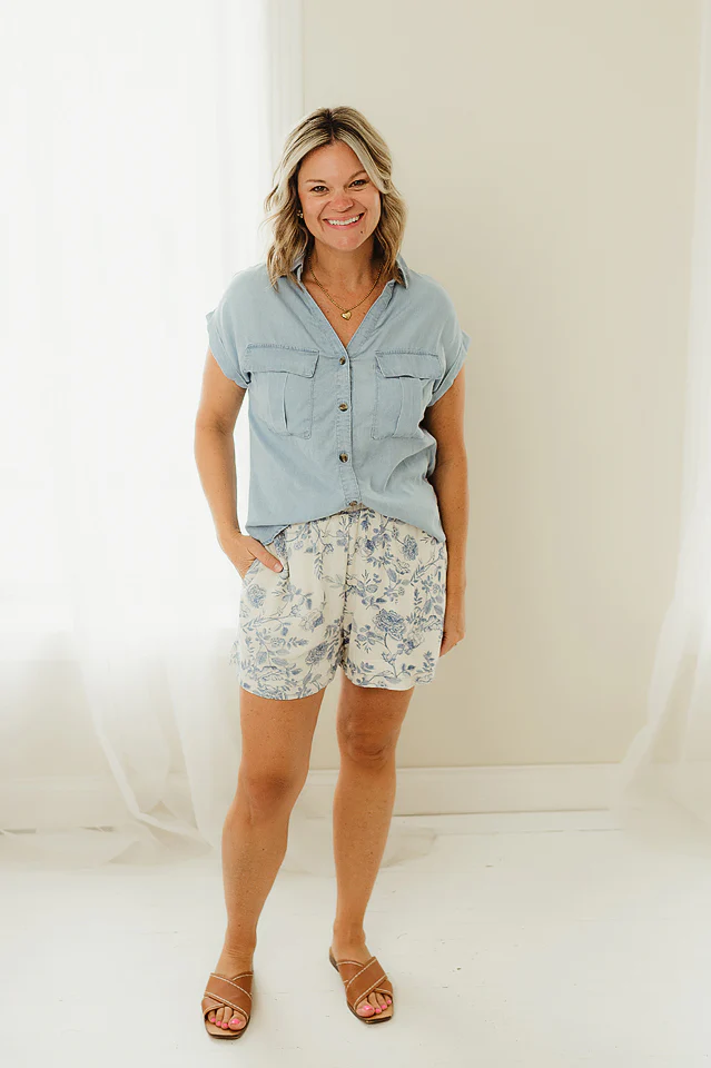 Floral Soft Linen Shorts - Image 2
