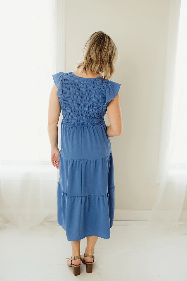 Flutter Sleeve Smocked Midi - Image 3