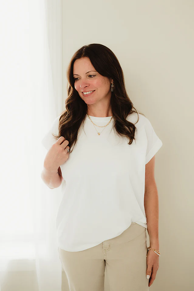 White Folded Tee Sleeve