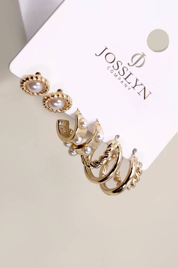 Pearl Hoop & Stud Trio - Image 3