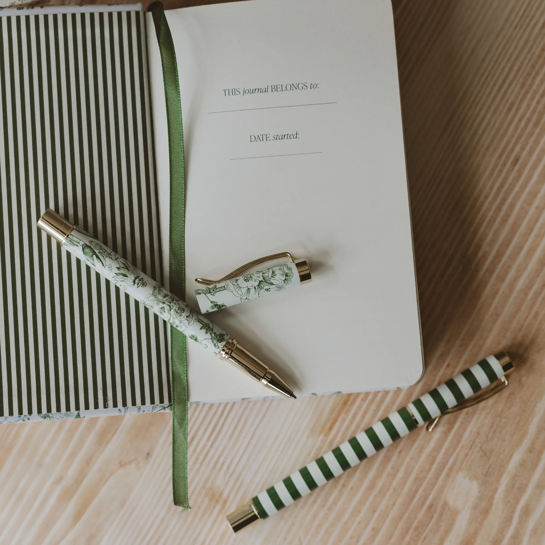 Green Metal Pen Set - Image 3