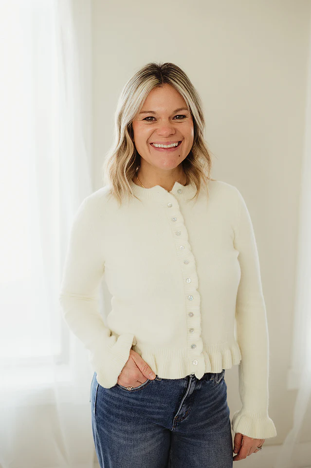 Lemon Ruffle Wave Cardigan