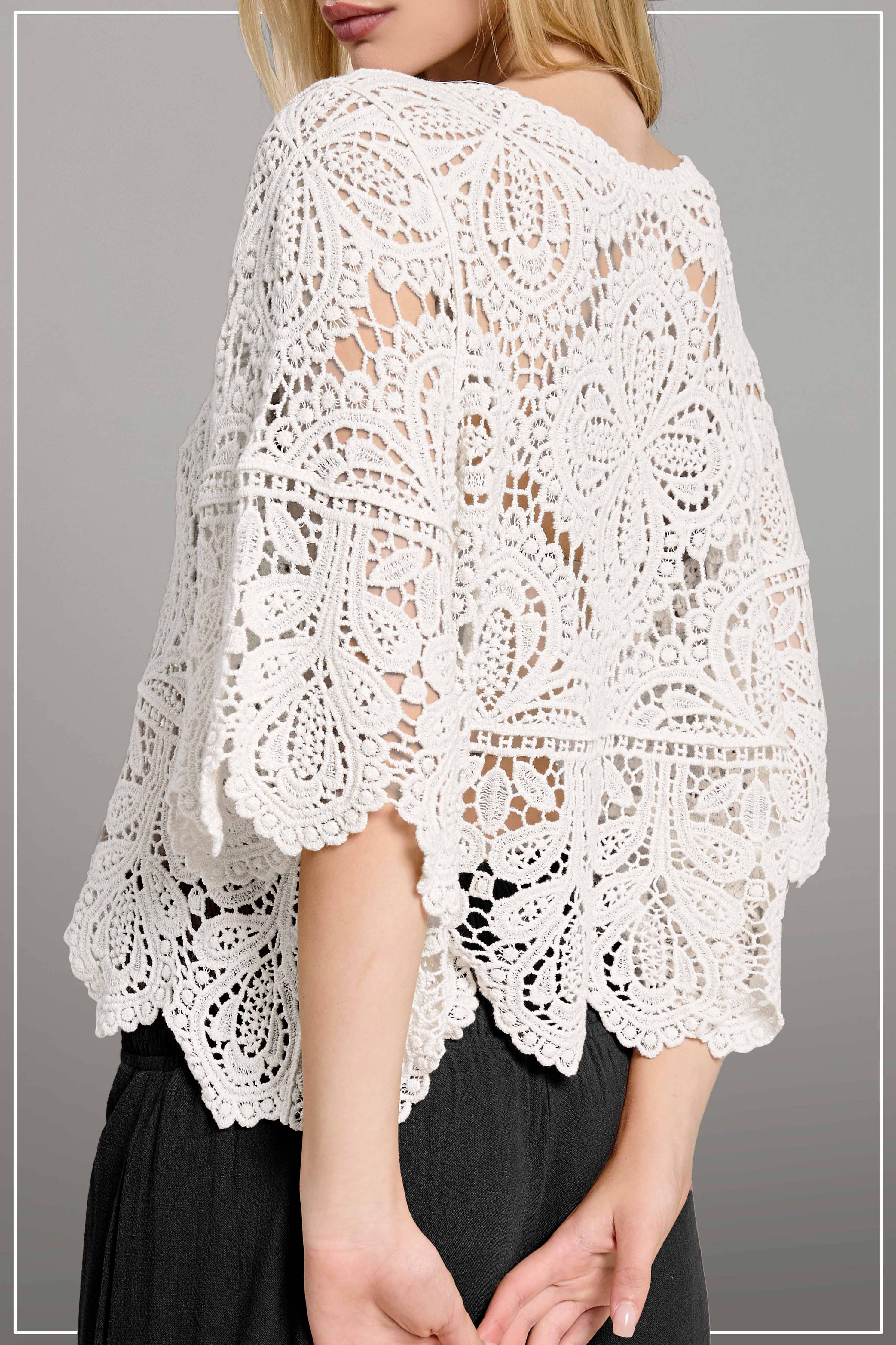 White Daisy Crochet Top - Image 4