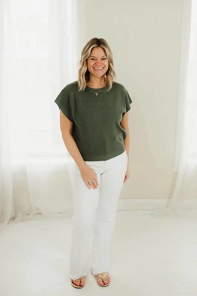 Ash Jade Round Dolman Top - Image 2