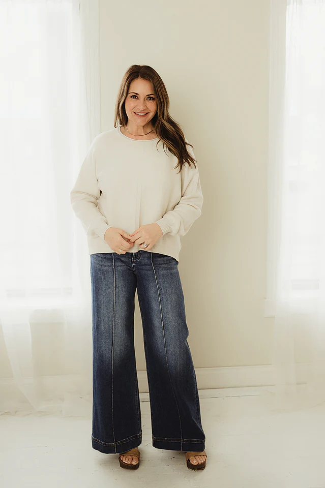 Sand Beige Polished Grace Sweater - Image 2
