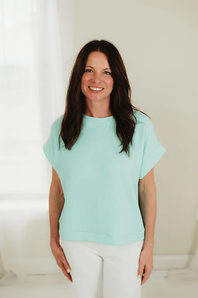 Mint Signature Rib Cap Sleeve