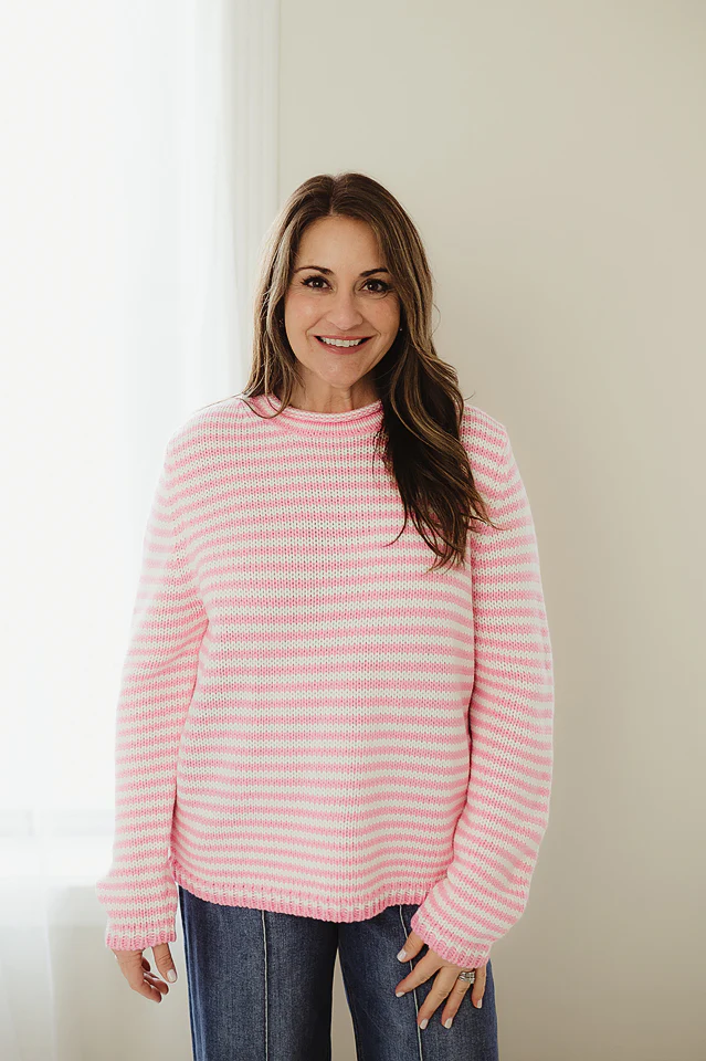 Pink Everyday Cozy Stripe Sweater