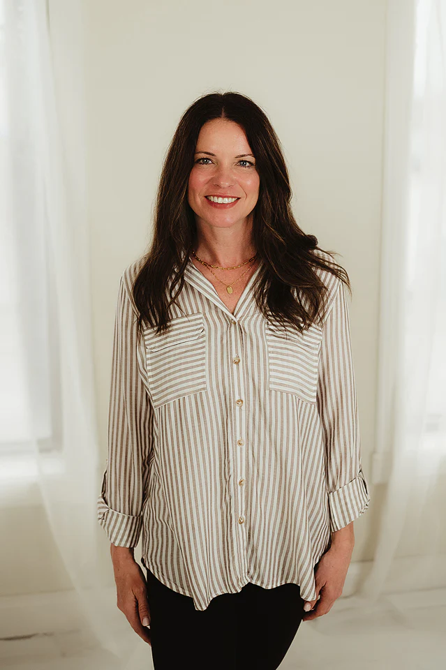 Brown Lightweight Striped Button Down