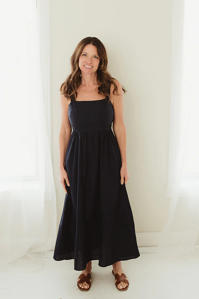 Line Lace Trim Midi