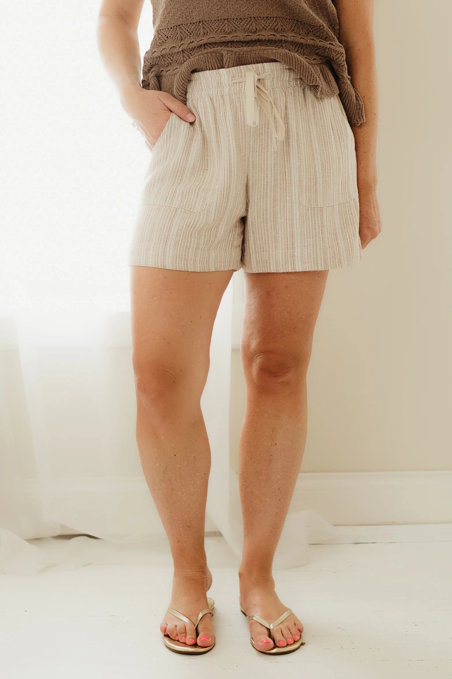 Mocha Easy Day Linen Shorts