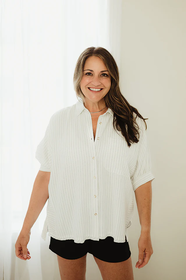 Linen Stripe Top