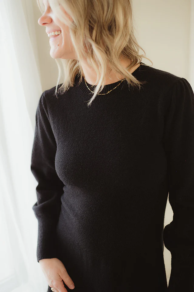 Puff & Flare Sweater Dress - Image 5