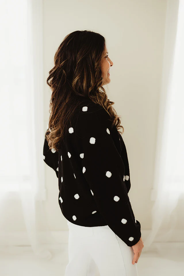 Black & White Polka Dot Cardigan - Image 3
