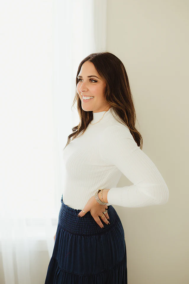 Mock Neck Rib Sweater - Image 6