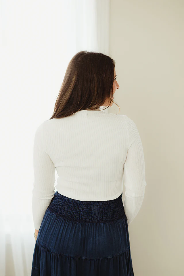 Mock Neck Rib Sweater - Image 7