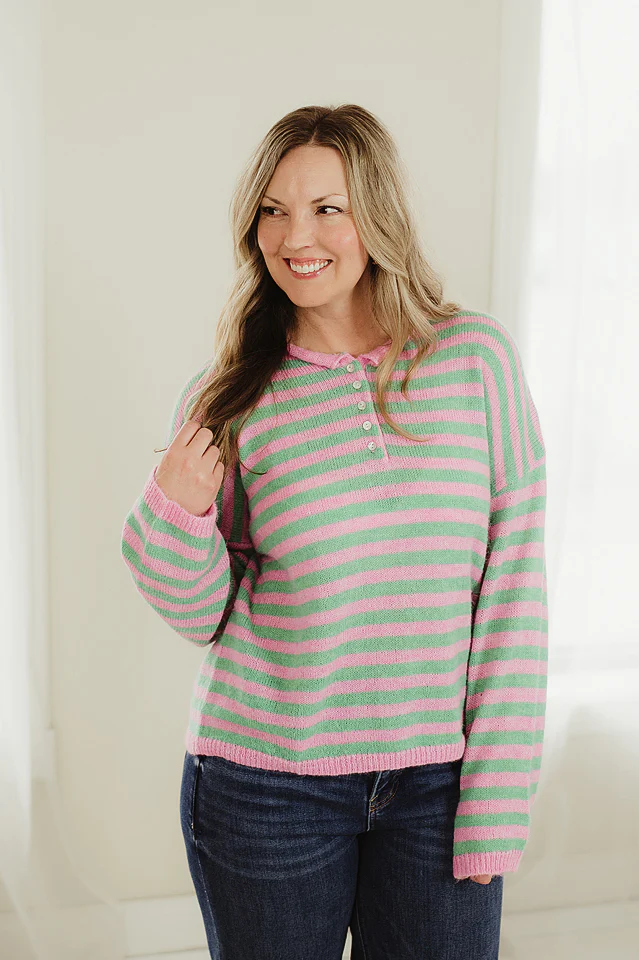 Pink & Mint Emmy Pullover